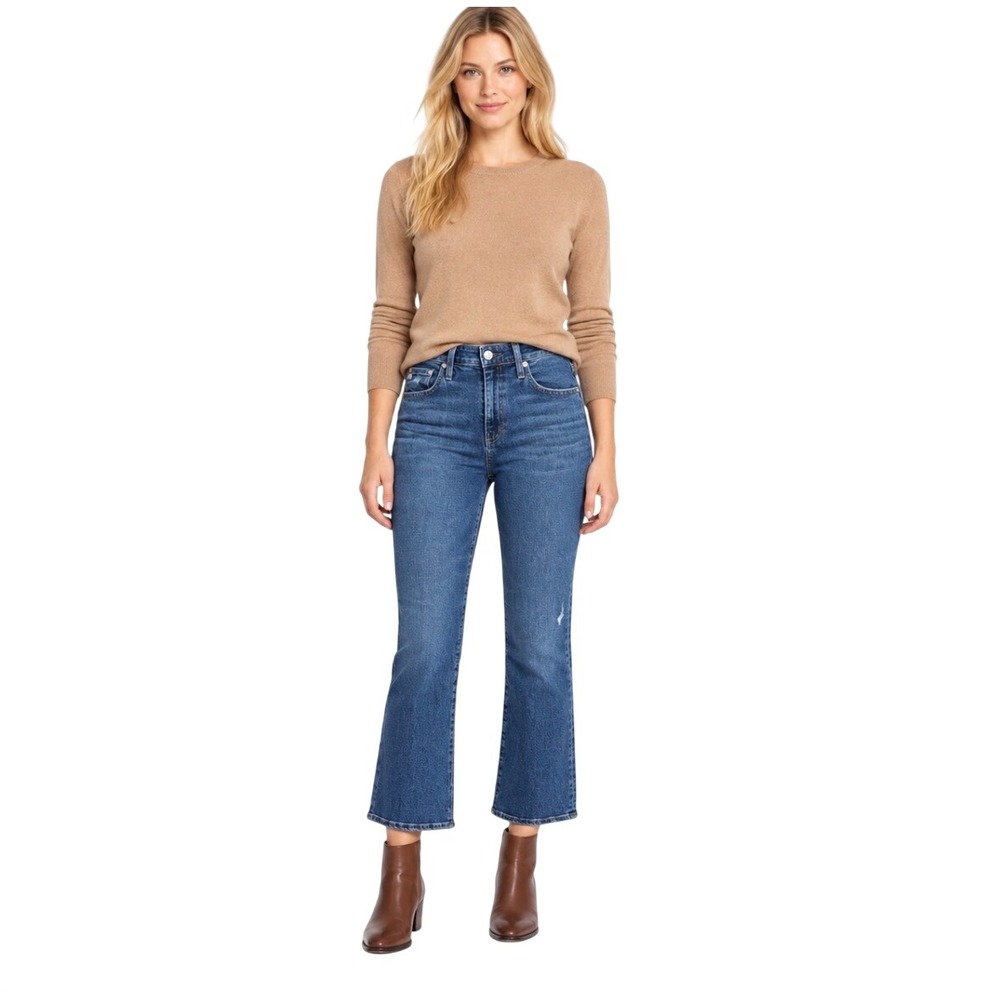 AG Adriano Goldschmied Farrah Boot Crop High-Rise Fit Blue Denim Jeans 32